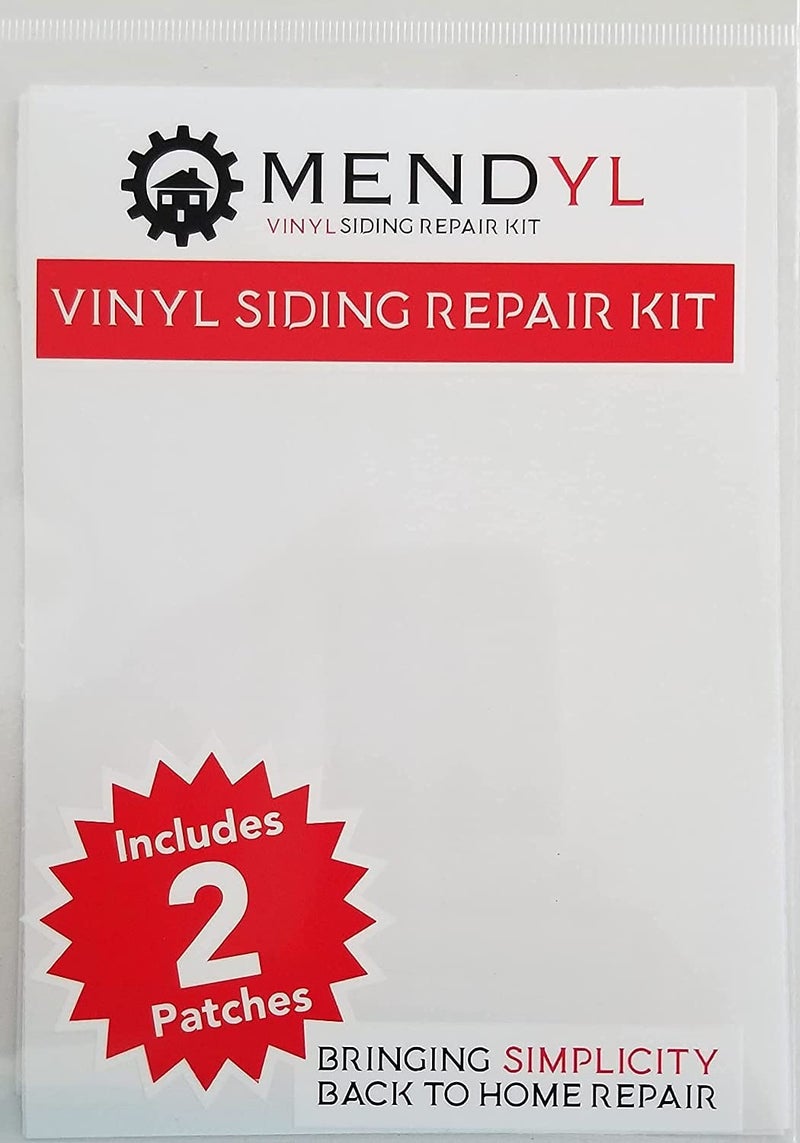 Mendyl Vinyl and Stucco Siding Repair Kit - Cover Any Cracks Holes or Blemishes - White Durable Self-Adhesive Paintable Vinyl Siding Patch Cut to Fit and Cover Any Cracks - 2 Patches (2) - Image 2